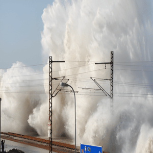 sea spray on steel structure