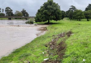 Drakenstein Municipality’s Disaster Management team near a flooded river