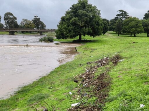 Drakenstein Municipality’s Disaster Management team near a flooded river