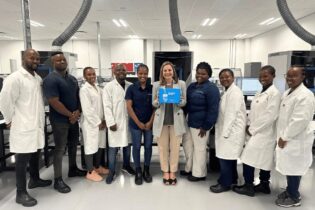Drinking water test kits with the Talbot laboratory team