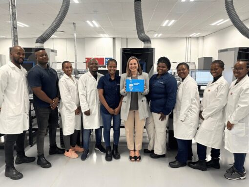 Drinking water test kits with the Talbot laboratory team