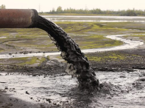 dirty wastewater from a pipe