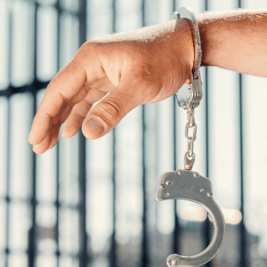 hand cuffs on a right hand