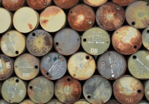 recycled oil cannisters rusted
