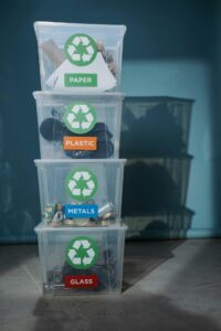 recycling tubs of different grades of material