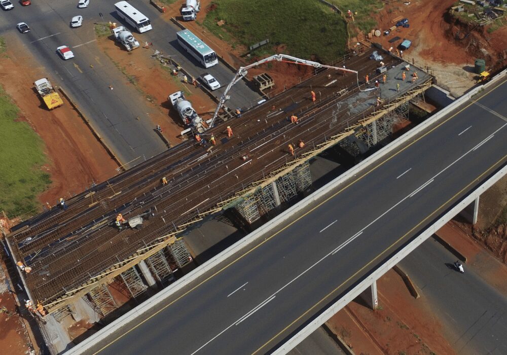 road construction building a bridge