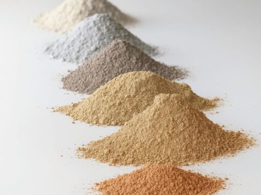 Calcined Clay Cement samples on a white background