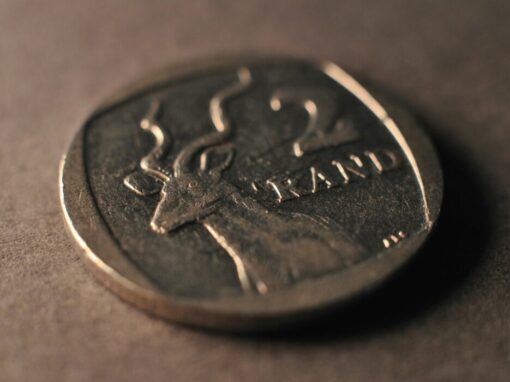South African two rand coin close up