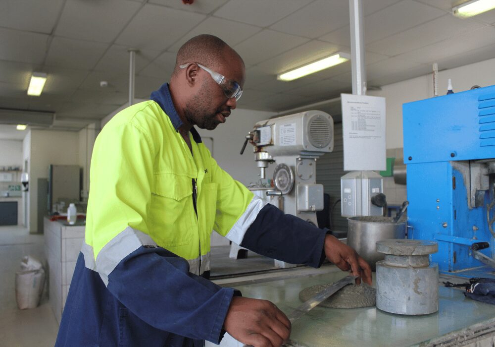The slump test highlights the water sensitivity of LC³ blends and the importance of precise mix control to achieve consistent performance characteristics.