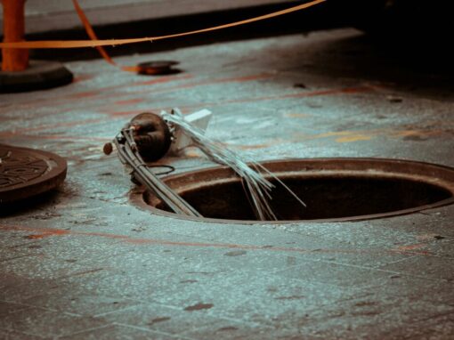 exposed sewer lines