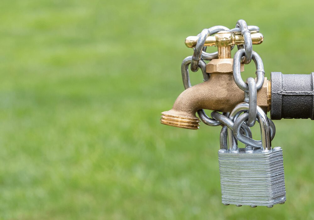 locked tap for water shortage