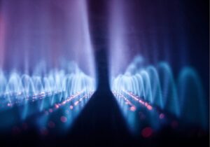 methane burning in dark blue
