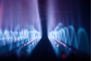 methane burning in dark blue