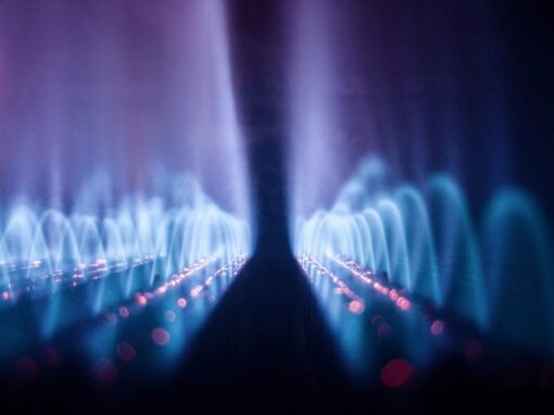 methane burning in dark blue