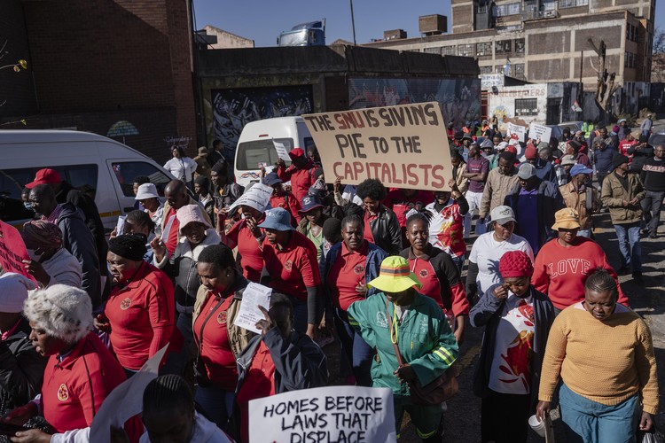 About 300 people protested in Johannesburg on Friday. Photo: Ihsaan Haffejee