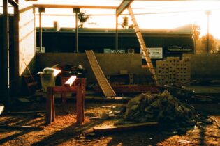 small business contractor on a building site