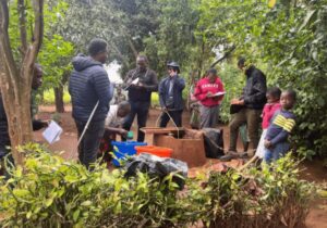 technical team assesses the condition of a borehole in Milange District, Mozambique