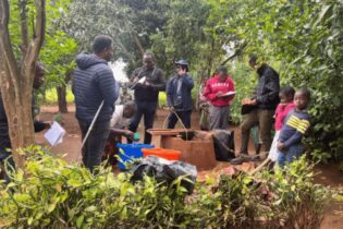 technical team assesses the condition of a borehole in Milange District, Mozambique