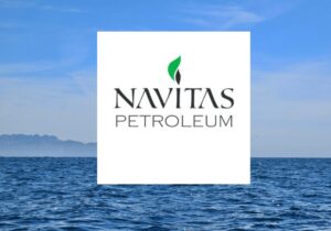 Navitas Petroleum LP logo over sea background
