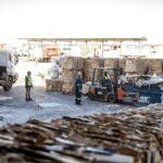 Skip Waste recycling Shoprite cardboard boxes outside store