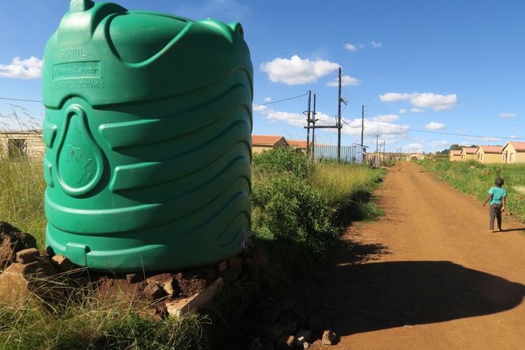 Water tanks in the new Madala extension in Emakhazeni