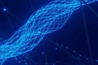 digital stream of connected lines