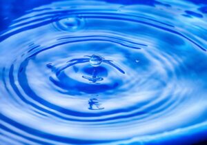 droplet of water in a pond