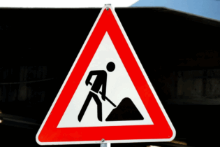 road construction sign ahead