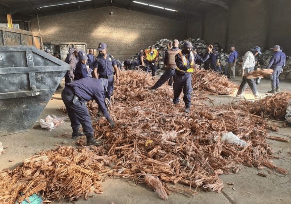 scrap metal sorting in a factory