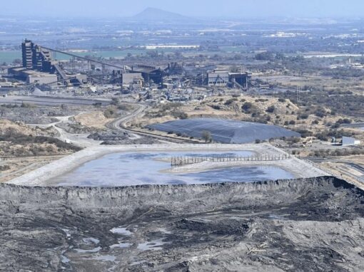 Aerial view of the extent caused by tailings spill at Samancor Dikwena Chrome near Brits
