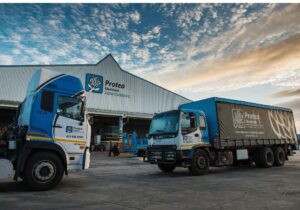 Protea Chemicals trucks outside factory
