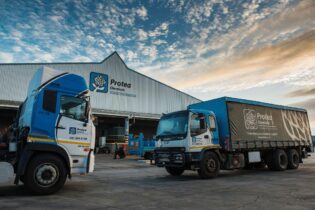 Protea Chemicals trucks outside factory