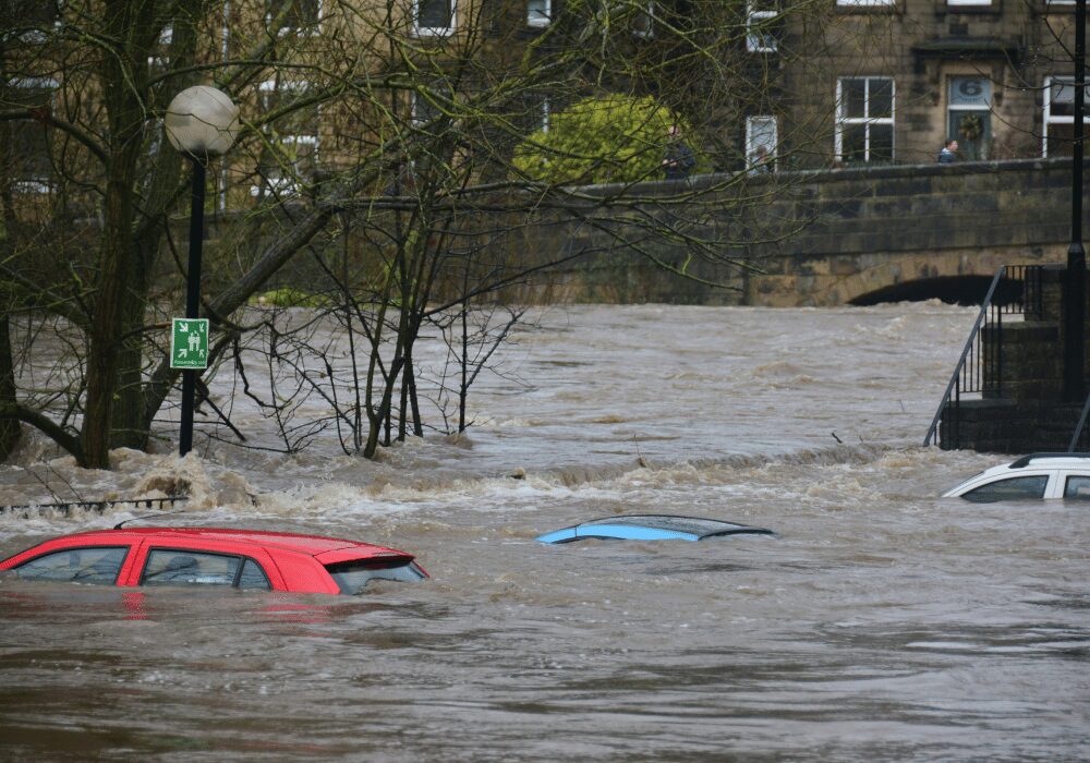 cars below the waterline during a flood