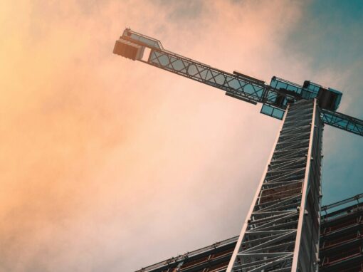 construction crane from below view