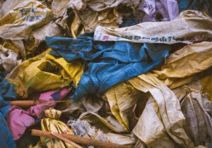 recycled clothing in a pile