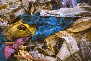 recycled clothing in a pile
