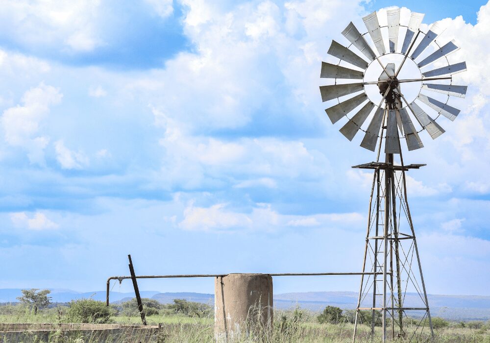 wind pump on a farm