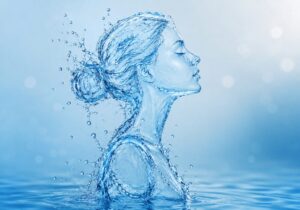 woman made of water outline