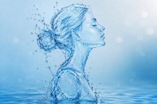 woman made of water outline