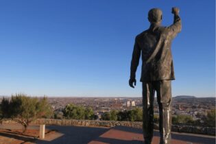 Nelson Mandela Statue from behind