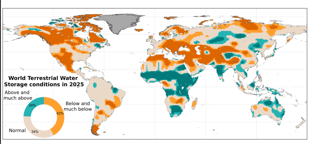 Terrestrial water storage map