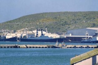 Trawlers in Saldanha Bay harbour
