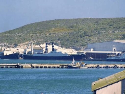 Trawlers in Saldanha Bay harbour