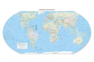 Updated world map with enlarged Africa continent