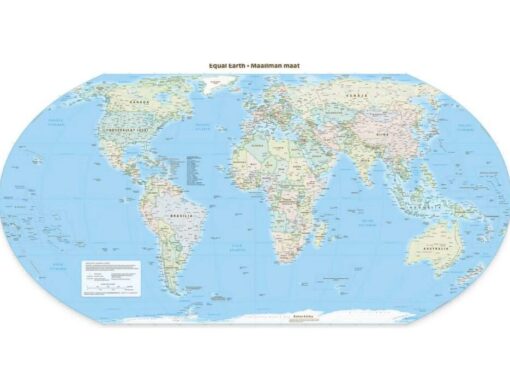 Updated world map with enlarged Africa continent