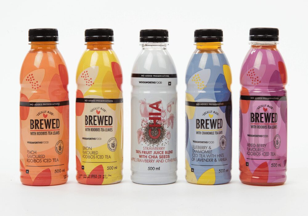 Woolworths plastic brewed juice bottles