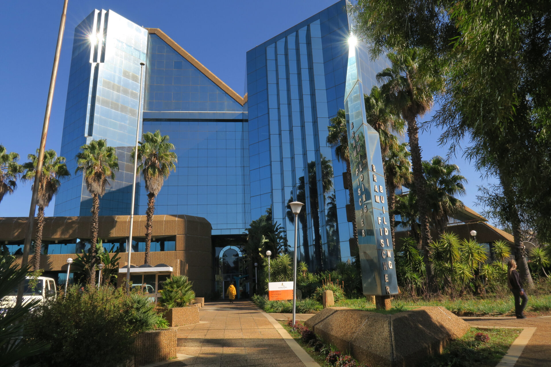 The glittering Bram Fischer building housing the Mangaung municipal offices.