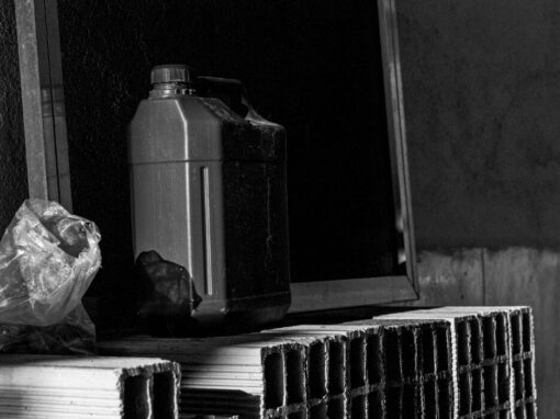 petrol can in black and white colour