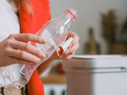 recycling plastic bottle by removing the label