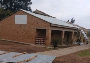 strong wind blows over school roof in North West
